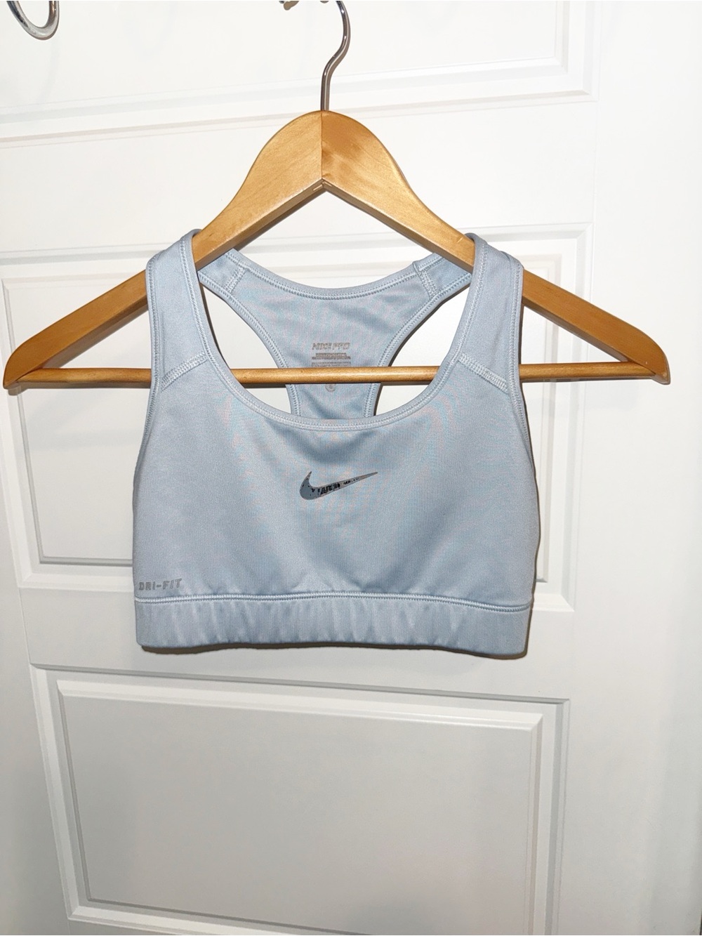 Nike Pale Blue Dri-FIT Racerback Sports Bra Small